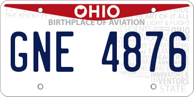 OH license plate GNE4876