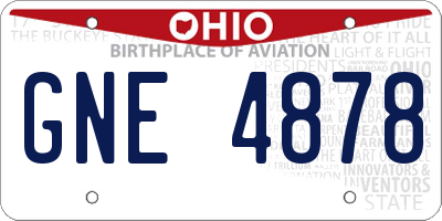 OH license plate GNE4878