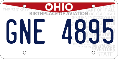 OH license plate GNE4895