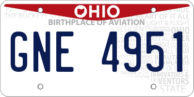 OH license plate GNE4951