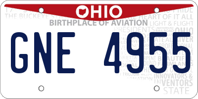 OH license plate GNE4955