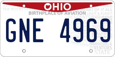 OH license plate GNE4969