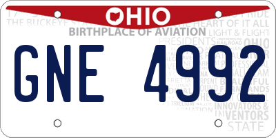 OH license plate GNE4992