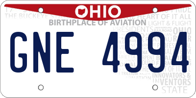 OH license plate GNE4994