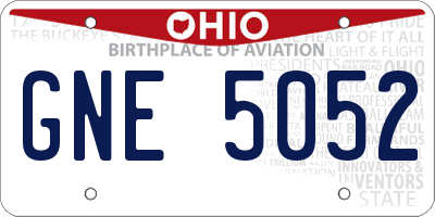 OH license plate GNE5052