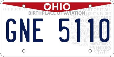 OH license plate GNE5110
