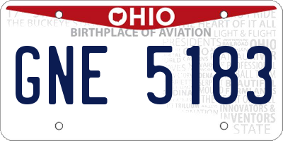 OH license plate GNE5183