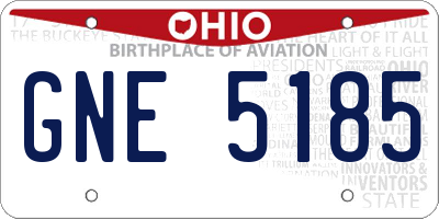 OH license plate GNE5185