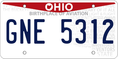 OH license plate GNE5312