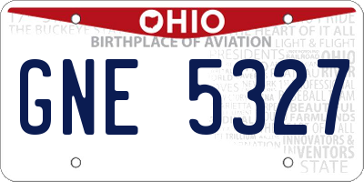 OH license plate GNE5327