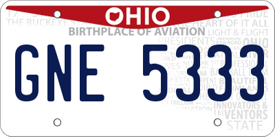 OH license plate GNE5333