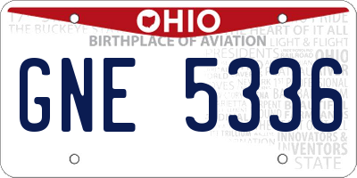 OH license plate GNE5336