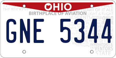 OH license plate GNE5344