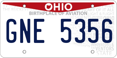 OH license plate GNE5356