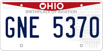 OH license plate GNE5370