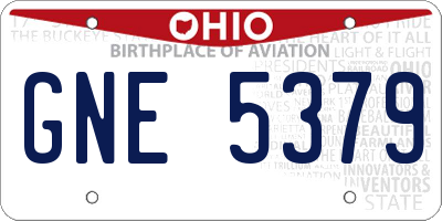 OH license plate GNE5379