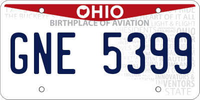 OH license plate GNE5399