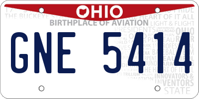 OH license plate GNE5414