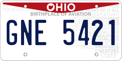 OH license plate GNE5421