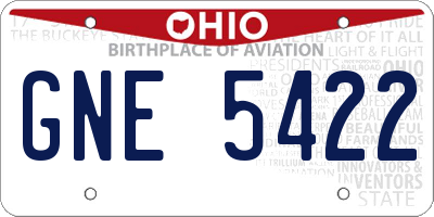 OH license plate GNE5422
