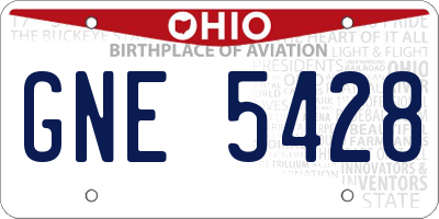 OH license plate GNE5428