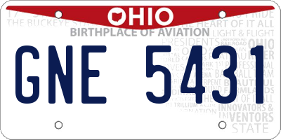 OH license plate GNE5431