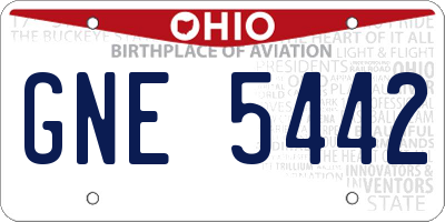 OH license plate GNE5442