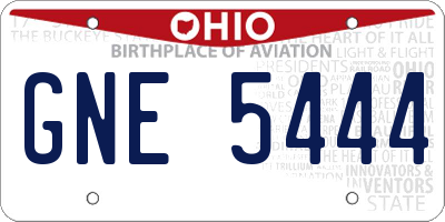 OH license plate GNE5444