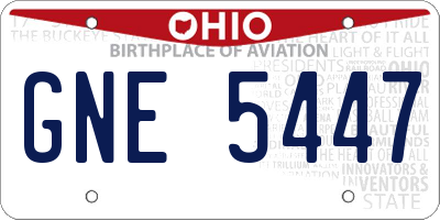 OH license plate GNE5447