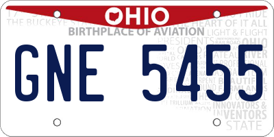 OH license plate GNE5455