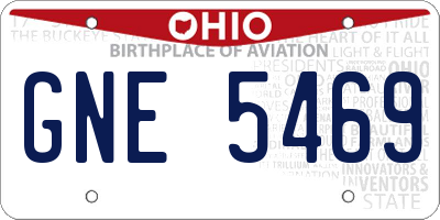 OH license plate GNE5469