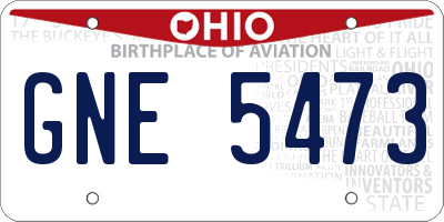 OH license plate GNE5473