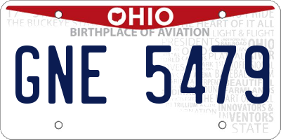 OH license plate GNE5479