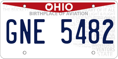 OH license plate GNE5482