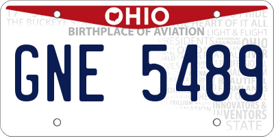 OH license plate GNE5489