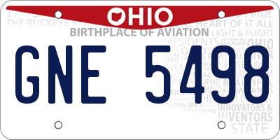 OH license plate GNE5498