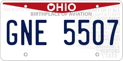 OH license plate GNE5507