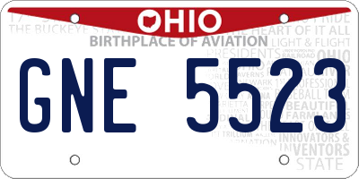 OH license plate GNE5523