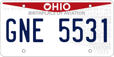 OH license plate GNE5531
