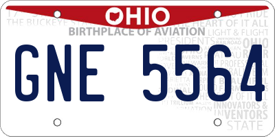 OH license plate GNE5564