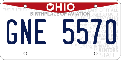 OH license plate GNE5570