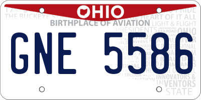 OH license plate GNE5586
