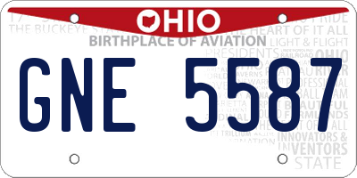 OH license plate GNE5587