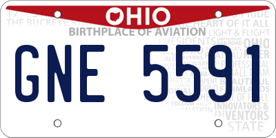 OH license plate GNE5591