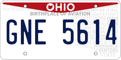 OH license plate GNE5614
