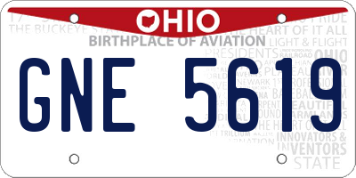 OH license plate GNE5619