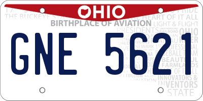 OH license plate GNE5621