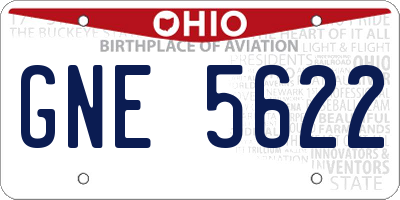 OH license plate GNE5622