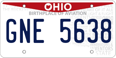 OH license plate GNE5638