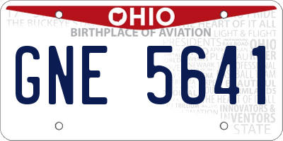 OH license plate GNE5641